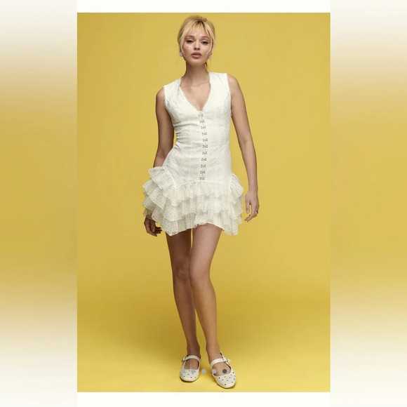 By Anthropologie sleeveless ruffle mini dress - Picture 5 of 10